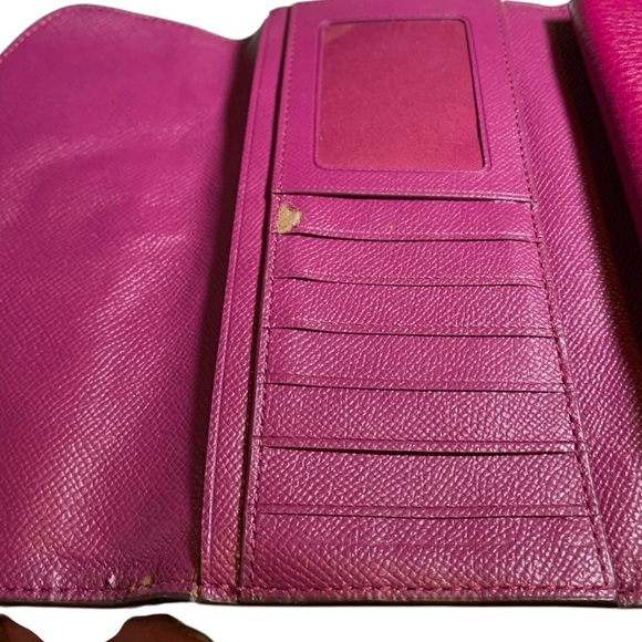 Coach Fuchsia Leather Clutch (item#b136) - Picture 9 of 9